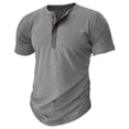 thumbnail image 3 of FhsagQ Chemises pour Hommes Chemises pour Hommes Hauts Coton Chemises d'Été Décontractées pour Hommes à Boutons Col Rond Chemises Unies Manches Courtes Chemises pour Hommes Hauts Comfortsoft Chemises pour Hommes Hauts Comfortsoft Gris TTG, 3 of 5