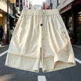 thumbnail image 2 of Besolor Mens Workout Shorts Wide Leg Elastic Waisted Drawstring Lightweight Casual Outdoor Running Short Pants(XX-Large,Beige), 2 of 5
