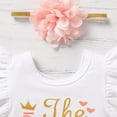 thumbnail image 4 of Zehjuhan Newborn Baby Girl Outfits Infant Letter Print Romper+Tutu Skirt+Headband Coming Home Clothes Set, 4 of 7