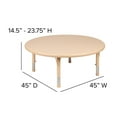 thumbnail image 4 of Flash Furniture Wren Round Plastic Activity Table, Natural, 4 of 10