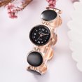 thumbnail image 2 of Reloj de cuarzo informal con correa de punto redondo y esfera redonda a la moda (oro rosa y negro), 2 of 3
