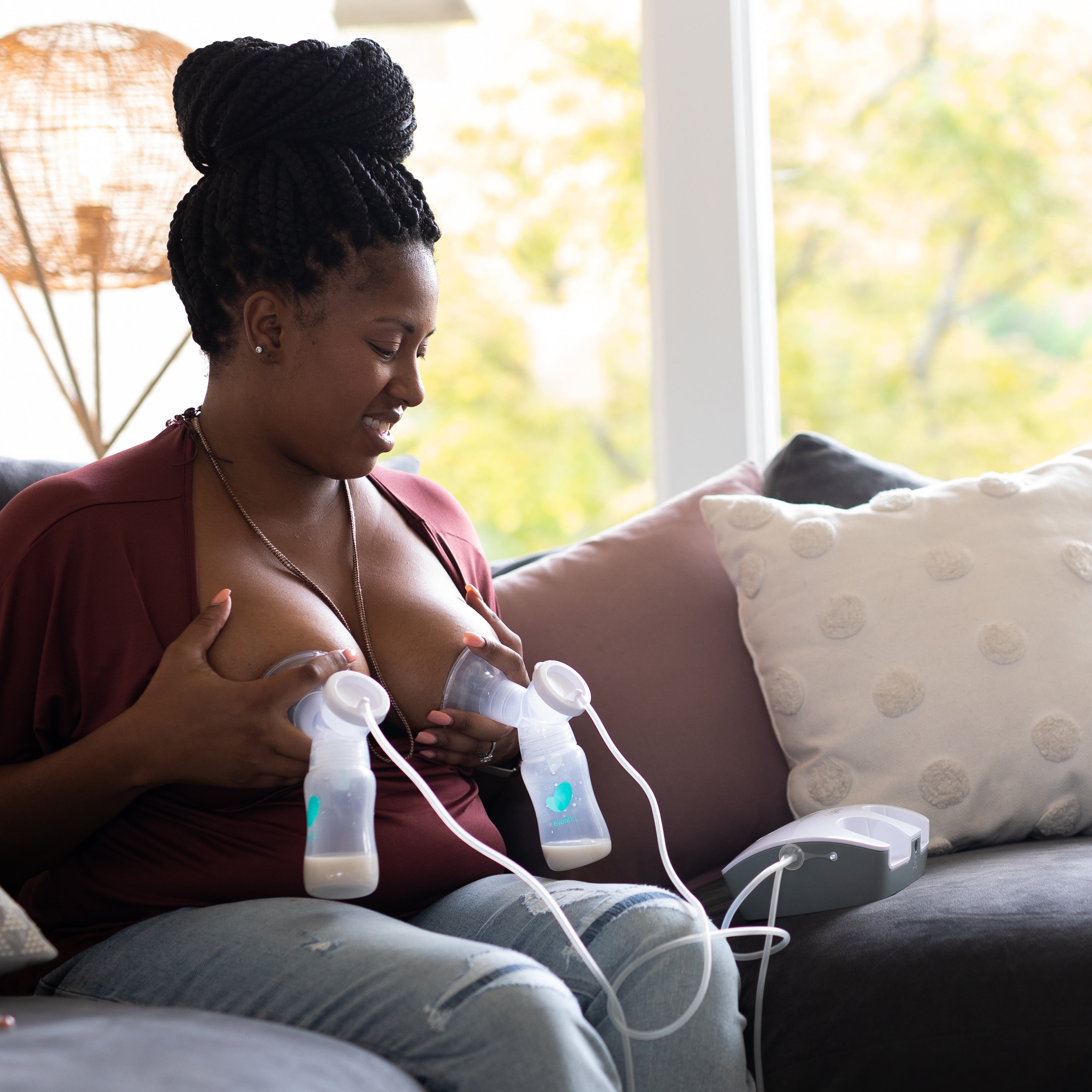Evenflo Advanced Double Electric Hospital-Strength Breast Pump with 3 Flange Sizes