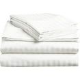 thumbnail image 2 of 1200 Thread Count 100% Egyptian Cotton 4-Piece Bed Sheet Set (1 Flat, 1 Fitted Sheet, 2 Pillow Covers) 27 Inches Deep Pocket Size Stripe Pattern, 2 of 4