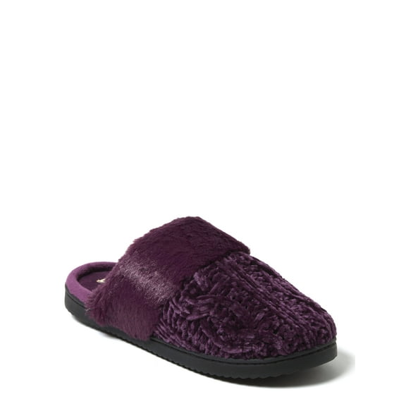Dearfoams Cozy Comfort Women's Cable Knit Chenille Scuff Slippers