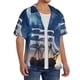 thumbnail image 2 of Fotbe Moonlit Night Sea Sailboat Camisa Estampada de Manga Corta para Hombre, Casual de Verano, Estilo Playero, Sin Arrugas-Medium, 2 of 5