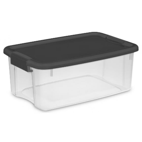 18qt Ultra Clear Latch Storage Tote - Stackable, Portable with Gray Lid & Handles