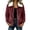 Wine, variant on cocolona Double Sided Fleece Jacket Lapel Long Sleeve Zipper Cropped Coat Loose Casual Color Block Winter Warm Outerwear