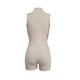 thumbnail image 5 of VISgogo Body corto sin mangas para mujer, color sólido acanalado en la parte delantera con media cremallera Slim Fit Jumpsuit Clubwear VISgogo  moda, 5 of 6