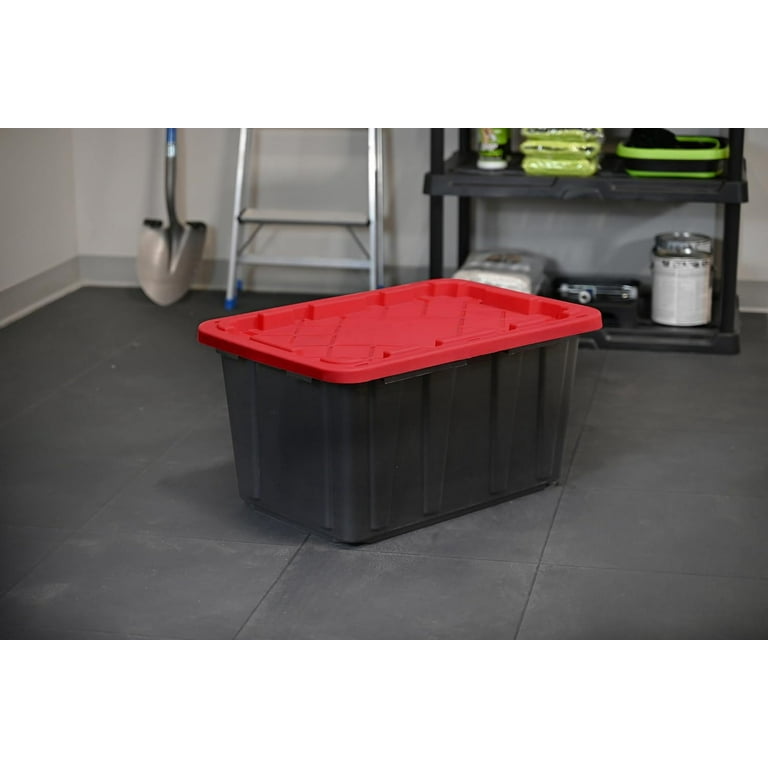 CX BLACK YELLOW XTRA TALL 27 Gallon Heavy Duty Tough Storage Container Snap Tight Lid 28.5 L x 19.4 W x 15.2 H Weather Resistant Design and