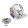 thumbnail image 3 of Flower Hummingbird Round Badge Pin Brooches Metal Button Badges for Hats Jackets Shirts Decor, 3 of 8