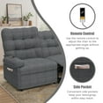 thumbnail image 3 of Loveseat Recliner Sofa, PAPROOS 2-Seater Recliner Sofa with Remote Control and Side Pocket, Modern Power Reclining Loveseat for Adults and Elderly, Ergonomic Lounge Sofa for Living Room Home, Grey, 3 of 9