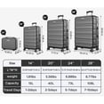 thumbnail image 2 of 4 Piece Hardside Luggage Suitcase Set with 360° Double Spinner Wheels Integrated TSA Lock ABS Hardshell Luggage for Travel Trips Business, 2 of 10