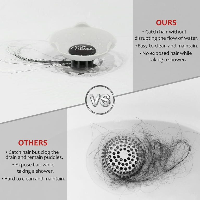 LEKEYE Drain Hair Catcher/Bathtub Drain Cover/Drain Protector for Pop-Up &  Regular Drains(Patented Product)