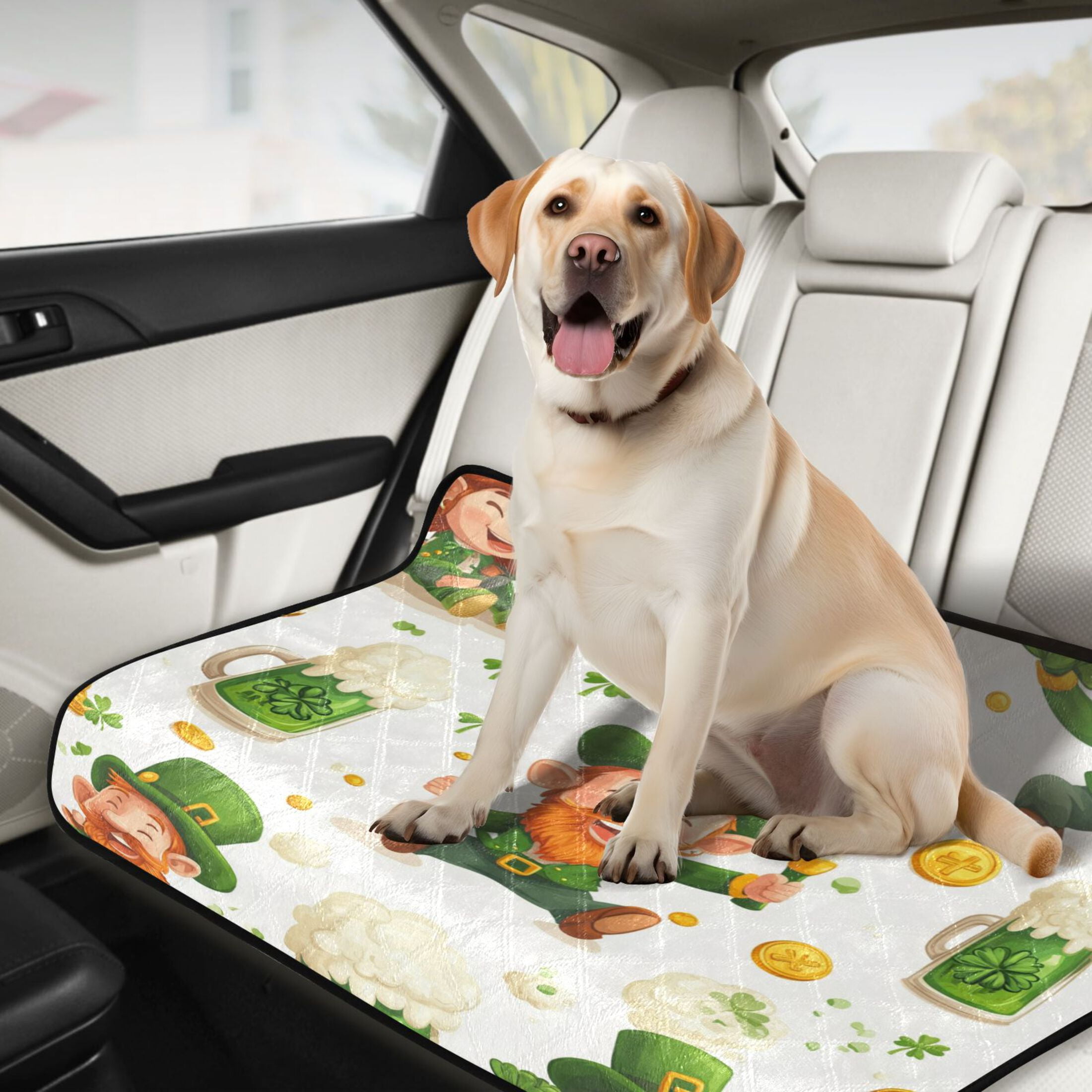 Qxltty St Patricks Pattern with Leprechauns and Green Beer Mugs Cat litter Pads Pet Set of 3 Diaper Mats Center Anti-leakage Layer Absorbent Soft and Comfortable