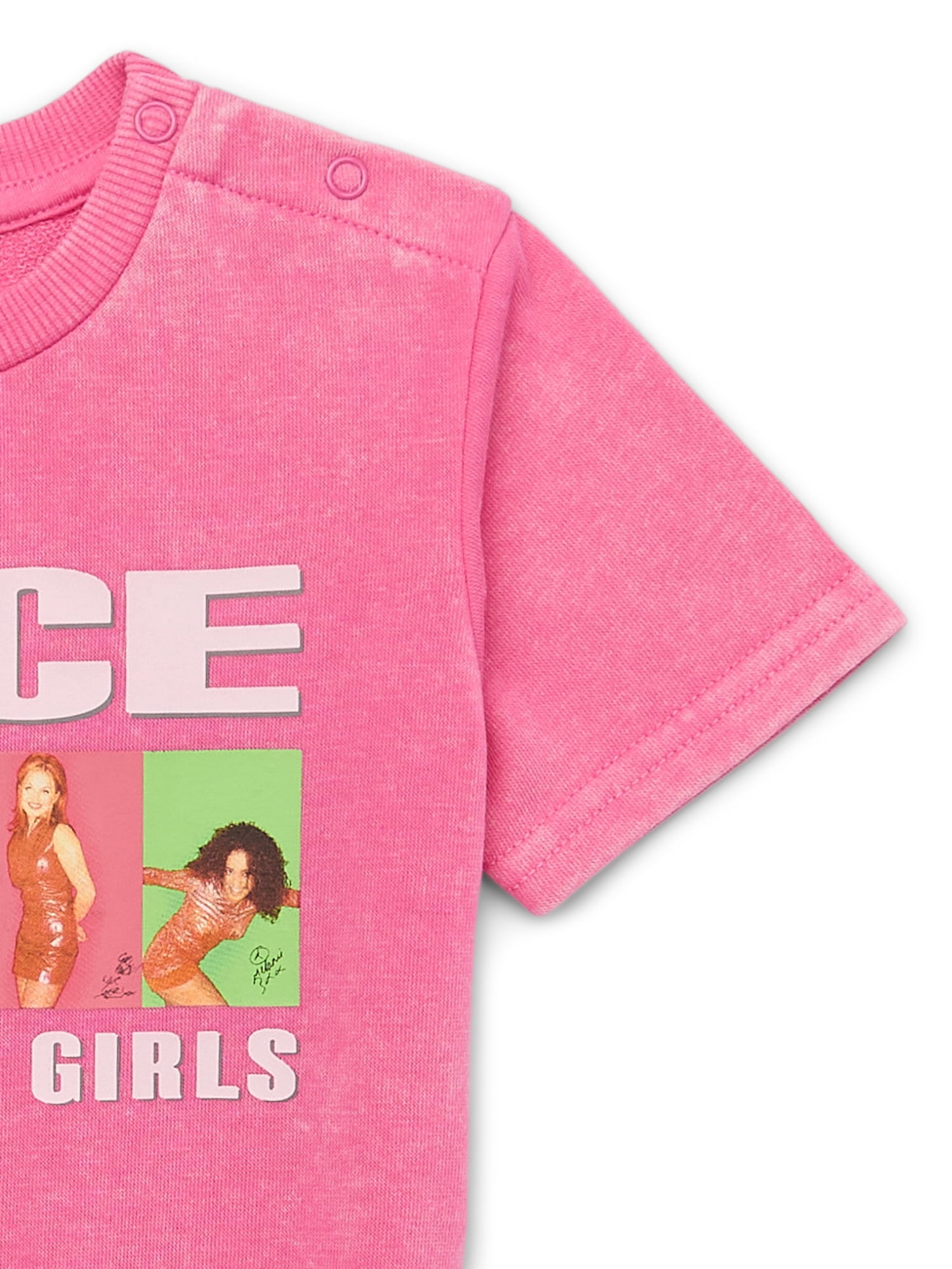 Spice Girls Baby Girls Graphic Mineral Washed Romper, Sizes 0/3 Months-24 Months