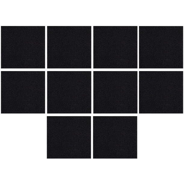 Advancent Losetas de alfombra autoadhesivas de poliéster, duraderas, para dormitorio y oficina. Decoración del hogar negro
