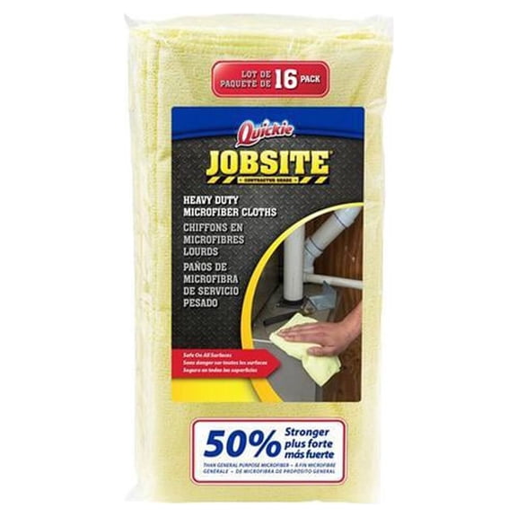 Quickie jobsite heavy duty microfiber cloths 16 pack. 14 inchx 14 inch