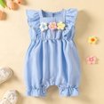 thumbnail image 2 of Yindaity Baby Bodysuit Girls' Long Sleeve Bodysuits One-piece 100% Organic Cotton for Baby Girls' Light Blue,0-3 Months, 2 of 7
