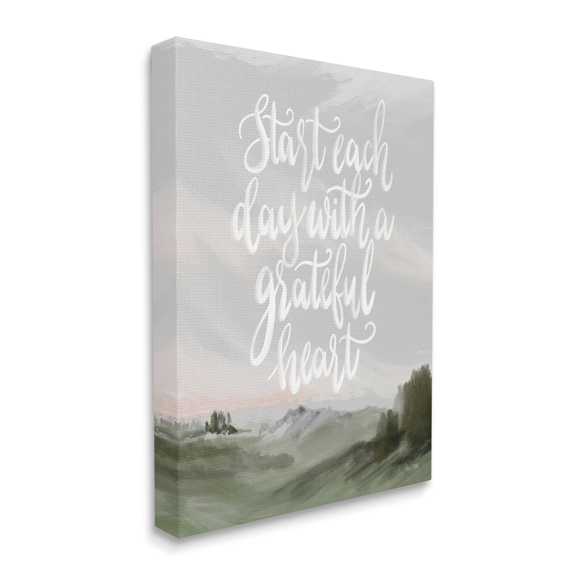 Stupell Industries Start Day with Grateful Heart Countryside Landscape Painting,36 x 48, Design by House Fenway