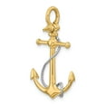 thumbnail image 5 of 14K Yellow Gold Polished Finish 3-Dimensional Anchor with T Bar Rope Design and Shackle Bail Charm Pendant, 5 of 5