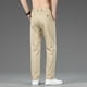 thumbnail image 4 of Pantalones largos de hombre con cremallera, rectos, de seda de hielo, elásticos, informales, de negocios, de poliéster, 4 of 7