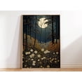 thumbnail image 2 of Woodland Prints, Moon And Flowers Print, Floral Moon Wall Art, Vintage Moon Print, Wildflowers Moon, Autumn Woodland, Vintage Nature Print Poster Unframed, 2 of 9