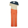 thumbnail image 1 of Camisetas de Manga Larga Mujeres Imprimir Manga Corta V-Cuello Superior Y Pantalones Largos Traje de Trabajo Conjunto, Nylon para Primavera Verano Casual, 1 of 8