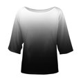 thumbnail image 3 of Gibobby Playera Termica Para Mujer Blusa holgada bohemia de verano para mujer, camiseta de talla grande con hombros descubiertos y degradado（Negro， L), 3 of 5