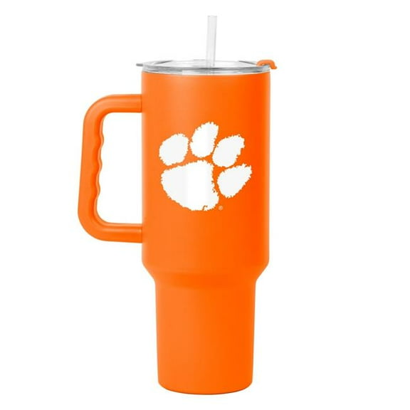 Logo Brands 123-S40PTC-34 Clemson 40 oz Flipside Powder Coat Tumbler