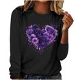 thumbnail image 2 of BEFOKA Long Sleeve Shirts For Women Valentine'S Day Crewneck Sweatshirt Love Heart Printed Casual Blouse Tops Womens Fall Tops Pullover Sweatshirt Graphic T-Shirtstrendy Tunic Outfits Clothes, 2 of 3