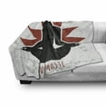 thumbnail image 3 of Yoga Soft Flannel Fleece Throw Blanket, Grunge Display Woman in Lotus Pose the Flower Backdrop Rejuvenation Namaste, Cozy Plush for Indoor and Outdoor Use, 60" x 80", Orange Black White, by Ambesonne, 3 of 6