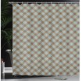 thumbnail image 3 of Ambesonne Brown Plaid Shower Curtain, Repeated Bicolor Tartan, 69"Wx75"L, Pale Slate Blue Dark Tan, 3 of 4