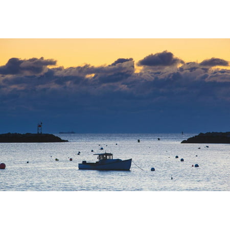 Lobster Boat at Dawn in Rye Harbor, New Hampshire Print Wall Art By Jerry & Marcy