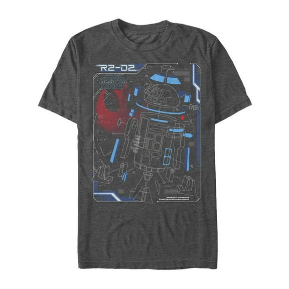 Men's Star Wars The Last Jedi R2-D2 Deconstruct Graphic Tee Charcoal Heather 5X Large