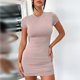 thumbnail image 1 of Vestido bodycon para mujer Spicy Girl Cuello redondo Túnica Vestido corto Traje básico de calle, 1 of 7
