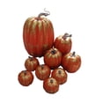 thumbnail image 2 of 9 calabazas artificiales, calabazas decorativas, calabazas de espuma de otoño, decoración de Halloween para decoración de comedor, chimenea de fiesta rojo dorado, 2 of 8