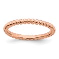 thumbnail image 1 of 925 Sterling Silver Rose Gold Beaded Stackable Ring Fancy/, 1 of 8