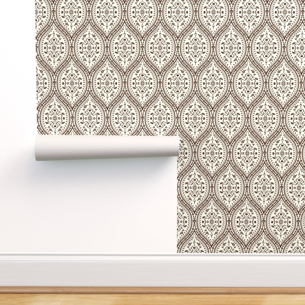 PeelandStick Removable Wallpaper Persian Brown And White Illustration