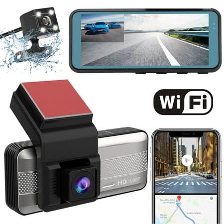 TSV WiFi Car Dash Cam, Dash Camera for Cars, Dashboard Camera Recorder with Night Vision, 170° Wide Angle, WDR, Loop Recording, G-Sensor, Parking Monitor