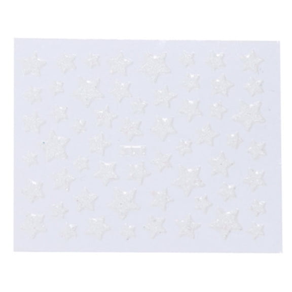 Adhesive Nail Art Stickers, 3D Frosted Star Glitter Nail Decorations, White - 3D Star Nail Art Stickers & Decals, Glitter Shiny Adhesive Sliders for Diy Manicure, Nail Powder Easter Mother'S Day