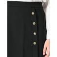 thumbnail image 4 of DARING DIVA Women's Pencil Skirt High Waist Button Decor Midi Skirts 2XL Black, 4 of 6