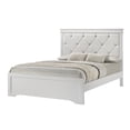 thumbnail image 2 of Modern Crisp White Finish 3pc King Size Luxurious Bed Dresser Mirror Set, 2 of 10