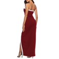 thumbnail image 3 of Vestido retro de playa para mujer, sin tirantes, ajustado, con abertura frontal, para mujer S Hugo  Vestido largo de las mujeres, 3 of 10
