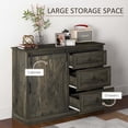 thumbnail image 4 of Homiyad Farmhouse Kitchen Sideboard, Buffet Cabinet with Sliding Barn Door and 3 Storage Drawers for Living Room, Dark Gray, 4 of 8