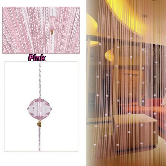 SAYFUT Rod Pocket Beauty String Tassel Curtain Crystal Beads Door Window Panel Room Divider Decor 1x2m
