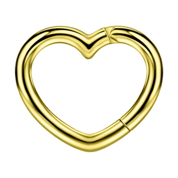 FANSING 16 Gauge Daith Piercing Jewelry 16g 8mm Gold Surgical Steel Heart Daith Earring 1pc