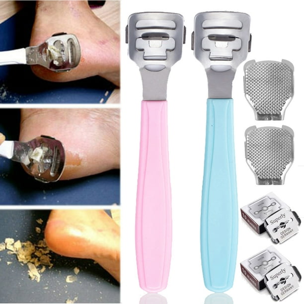 2PC Callus Shaver Sets Hard feet Shaver Include 20 Replacement Slices 2