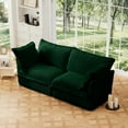 thumbnail image 3 of Newest Modern 2-Seat Sofa Couches for Living Room,2 Seater Sofa,Corduroy Deep Seat Sofa, Upholstered Cushion&Detachable Cover,Comfy Sofa Couch for Small Space,Apartment,Green Corduroy, 3 of 20