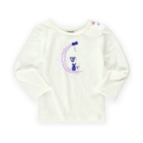 Gymboree Girls Bright Like A Star Graphic T-Shirt, color hueso, 6-12 meses