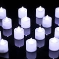 thumbnail image 2 of Paquete de 24 velas LED sin llama para velas de té – Velas falsas electrónicas de color blanco frío y estable con pilas – Decoraciones para celebración de festivales (blanco), 2 of 5